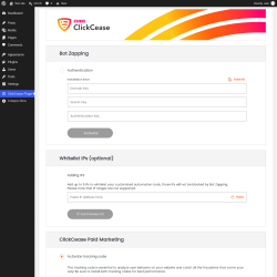 Page screenshot: ClickCease Plugin