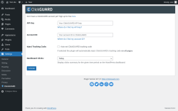 Page screenshot: Settings →  ClickGUARD