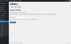 Page screenshot: Settings → Clickio