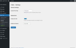 Page screenshot: Clielo &rarr; Settings