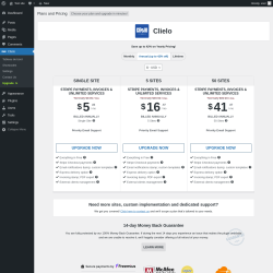 Page screenshot: Clielo &rarr; Upgrade&nbsp;&nbsp;➤