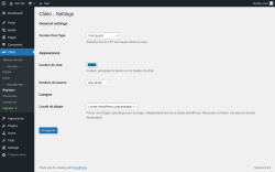 Page screenshot: Clielo &rarr; R&eacute;glages