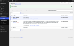 Page screenshot: Plugins &lsaquo; Test site &mdash; WordPress