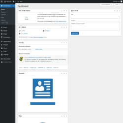 Page screenshot: Dashboard ‹ Test site — WordPress