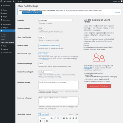Page screenshot: Users &rarr; Client Portal Settings