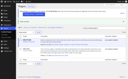 Page screenshot: Plugins &lsaquo; Test site &mdash; WordPress