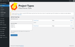Page screenshot: Clients &rarr; Project Types