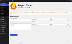 Page screenshot: Clients &rarr; Project Types