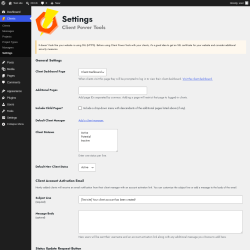 Page screenshot: Clients &rarr; Settings