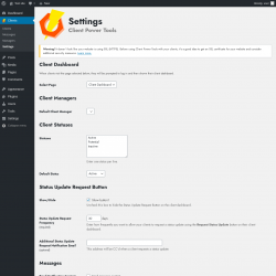 Page screenshot: Clients &rarr; Settings