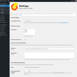 Page screenshot: Clients &rarr; Settings