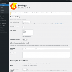 Page screenshot: Clients &rarr; Settings