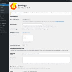 Page screenshot: Clients &rarr; Settings