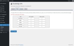 Page screenshot: Cloudbridge 2FA → Roles