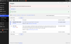 Page screenshot: Plugins &lsaquo; Test site &mdash; WordPress