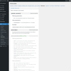 Page screenshot: CM Answers → Shortcodes