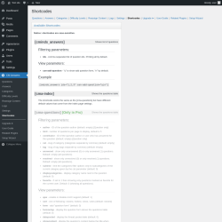 Page screenshot: CM Answers → Shortcodes