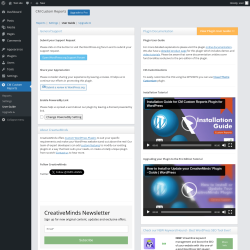 Page screenshot: CM Custom Reports &rarr; User Guide