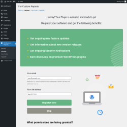 Page screenshot: Settings &lsaquo; Test site &mdash; WordPress