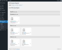 Page screenshot: CM Custom Reports