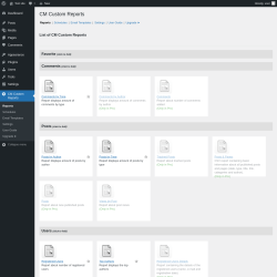 Page screenshot: CM Custom Reports