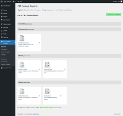 Page screenshot: CM Custom Reports