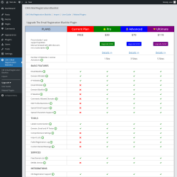 Page screenshot: CM E-Mail Registration Blacklist → Upgrade ➤