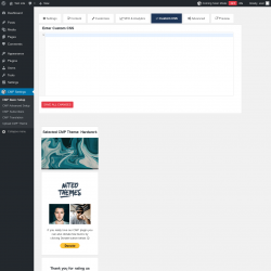 Page screenshot: CMP Settings &rarr; Custom CSS