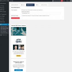 Page screenshot: CMP Settings &rarr; CMP Advanced Setup &rarr; Notifications