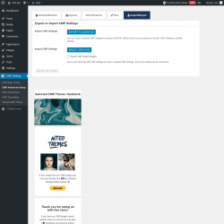 Page screenshot: CMP Settings &rarr; CMP Advanced Setup &rarr; Import/Export