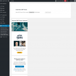 Page screenshot: CMP Settings &rarr; Upload CMP Theme