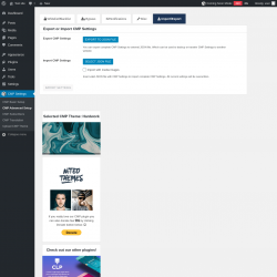 Page screenshot: CMP Settings &rarr; CMP Advanced Setup &rarr; Import/Export