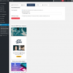Page screenshot: CMP Settings &rarr; CMP Advanced Setup &rarr; Notifications