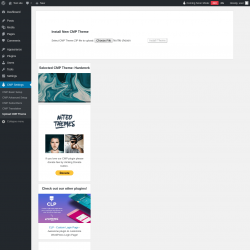 Page screenshot: CMP Settings &rarr; Upload CMP Theme