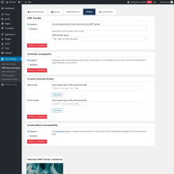 Page screenshot: CMP Settings &rarr; CMP Advanced Setup &rarr; Misc