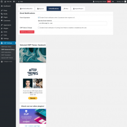 Page screenshot: CMP Settings &rarr; CMP Advanced Setup &rarr; Notifications