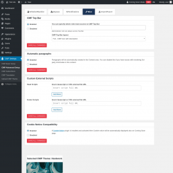 Page screenshot: CMP Settings &rarr; CMP Advanced Setup &rarr; Misc