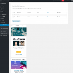 Page screenshot: CMP Settings &rarr; CMP Subscribers