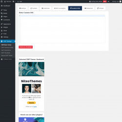 Page screenshot: CMP Settings &rarr; Custom CSS