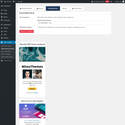 Page screenshot: CMP Settings &rarr; CMP Advanced Setup &rarr; Notifications