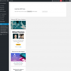 Page screenshot: CMP Settings &rarr; Upload CMP Theme