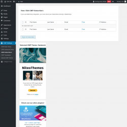 Page screenshot: CMP Settings &rarr; CMP Subscribers