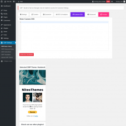 Page screenshot: CMP Settings &rarr; Custom CSS