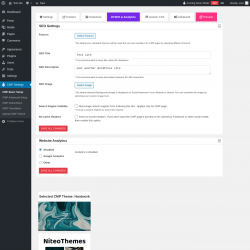 Page screenshot: CMP Settings → SEO & Analytics