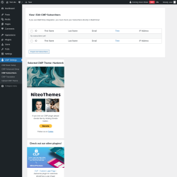 Page screenshot: CMP Settings &rarr; CMP Subscribers