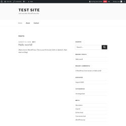 Page screenshot: Test site &ndash; Just another WordPress site