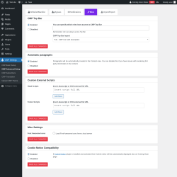 Page screenshot: CMP Settings &rarr; CMP Advanced Setup &rarr; Misc