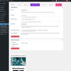 Page screenshot: CMP Settings &rarr; SEO & Analytics