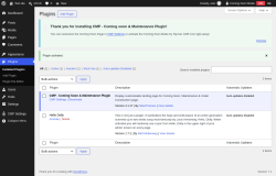 Page screenshot: Plugins &lsaquo; Test site &mdash; WordPress