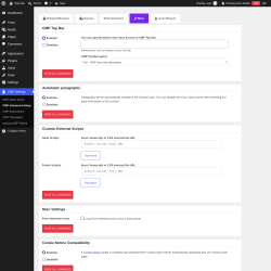 Page screenshot: CMP Settings &rarr; CMP Advanced Setup &rarr; Misc